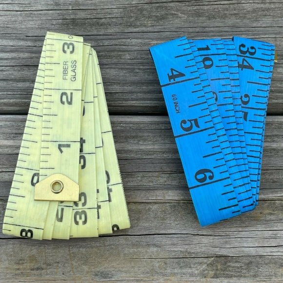 Measurement Tape Tailoring Sewing Tape Lot of 2 Blue Light Yellow Tapes - Picture 10 of 11